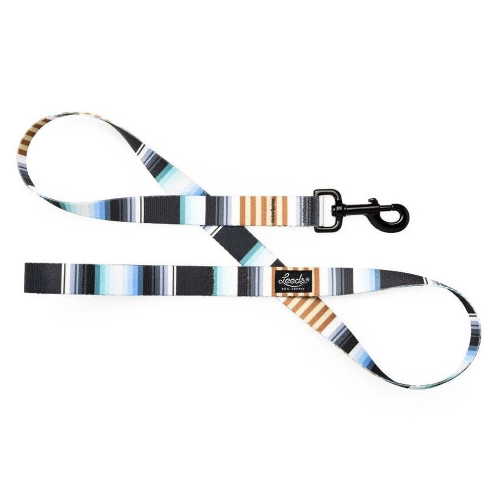 NEW LEEDS Jetty Blue White Orange Stripe Step Harness and 6โ Dog Leash $108 Set - Picture 7 of 11